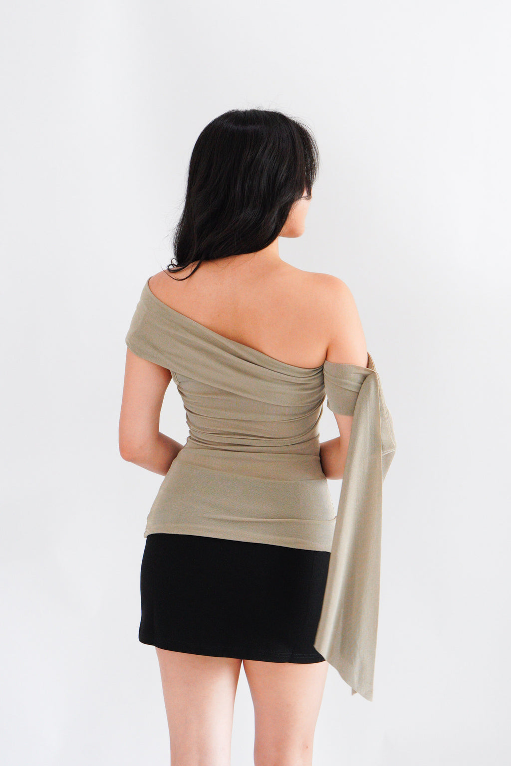 Baby Feraya Off Shoulder Toga Top in Khaki