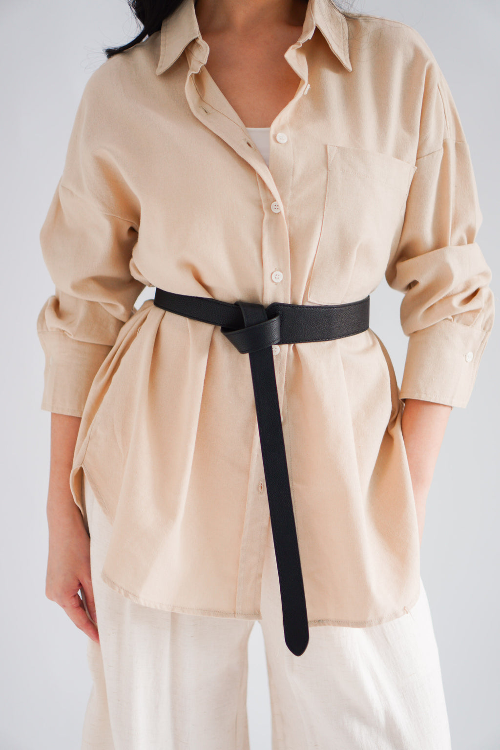Twist Waist Belt in Black