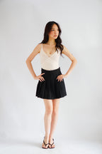 Ariane Pleated Mini Skirt in Black