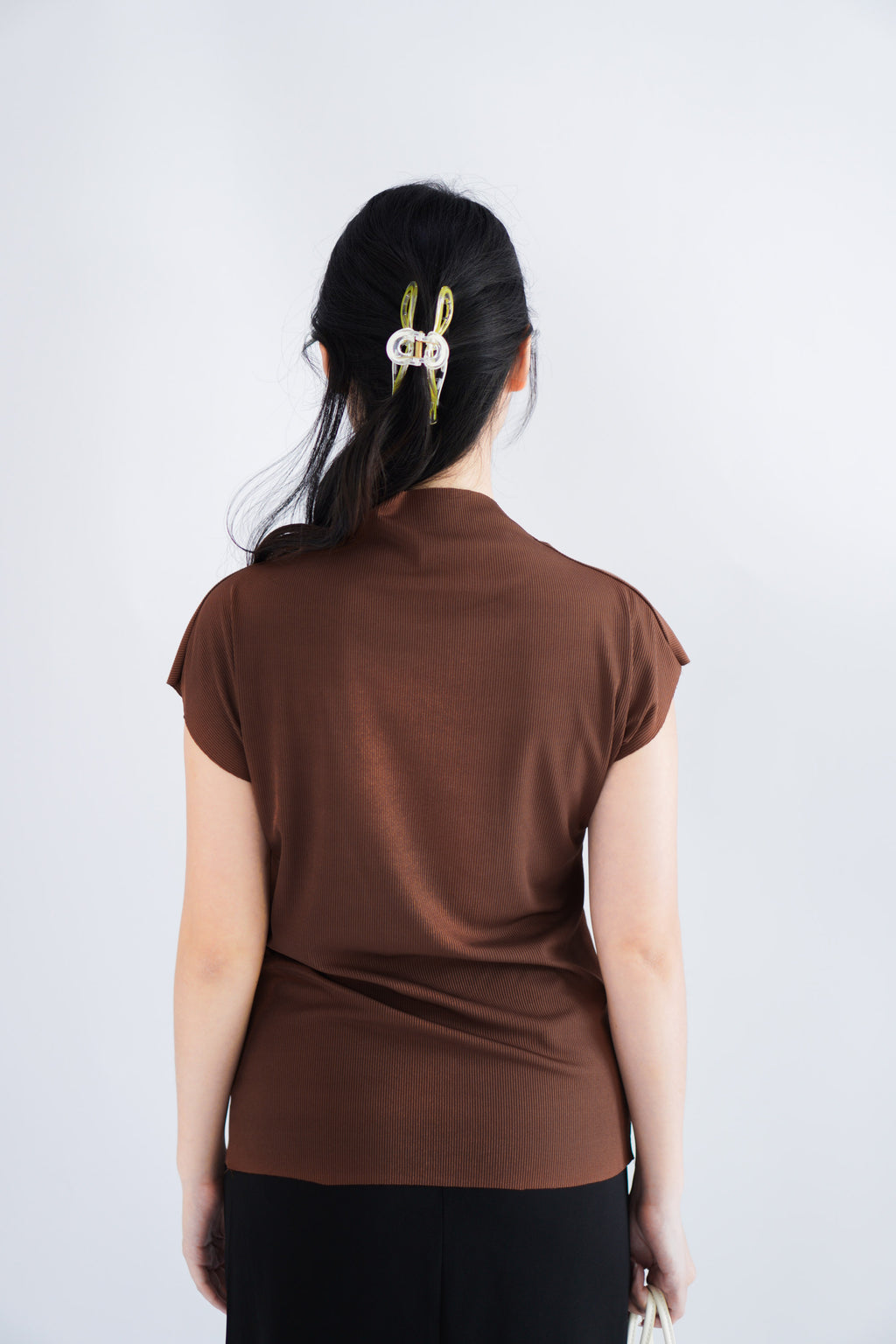 Finny High Neck Top in Brown