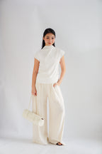 Finny High Neck Top in White