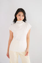 Finny High Neck Top in White