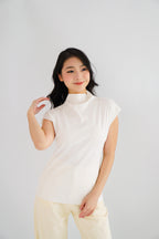 Finny High Neck Top in White
