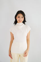 Finny High Neck Top in White
