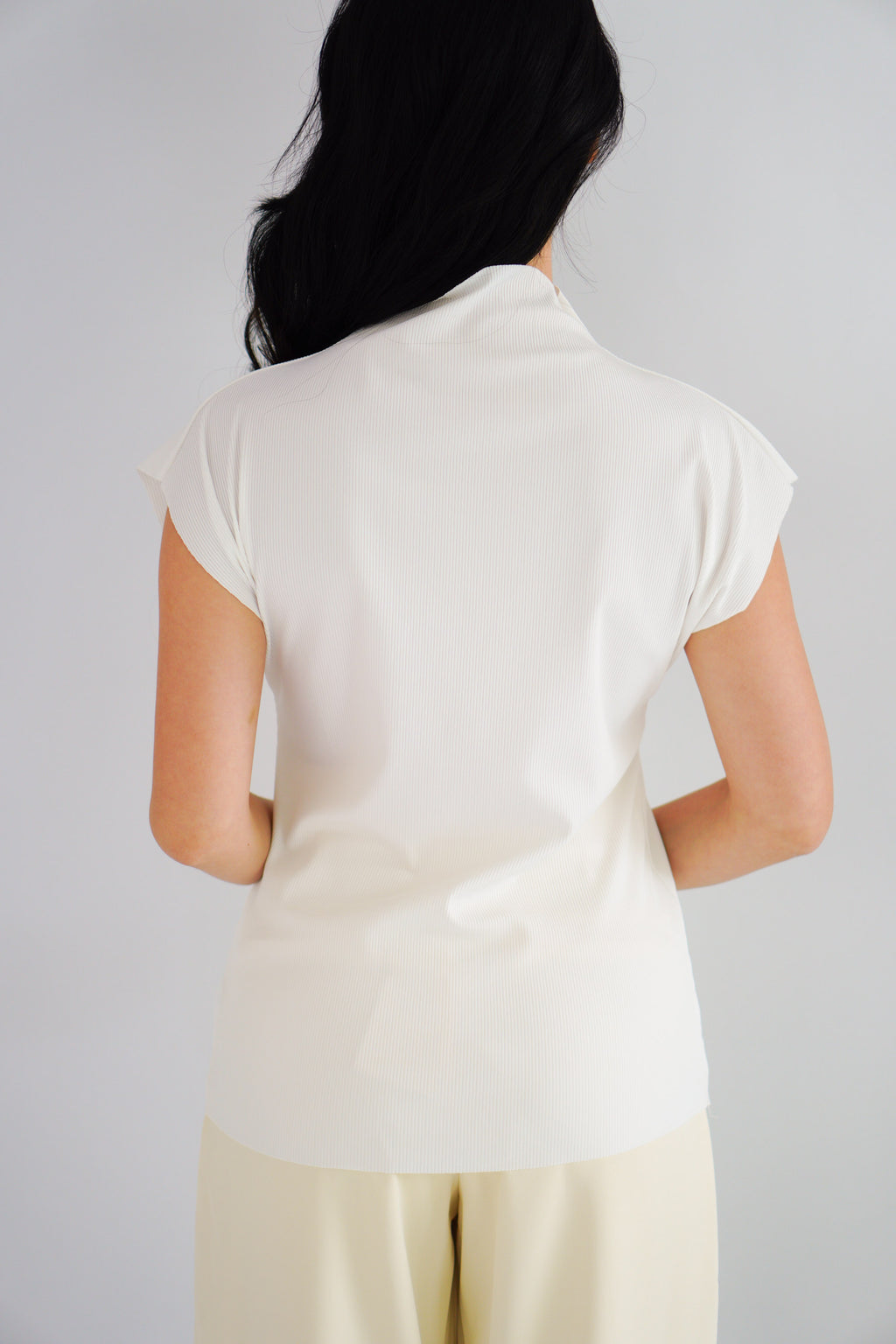 Finny High Neck Top in White