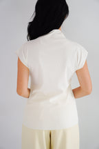 Finny High Neck Top in White