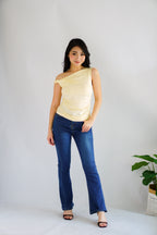 Nomi Toga Ruched Top in Cream Yellow