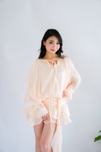 Louisa Long Sleeve Dress in Champagne Cream