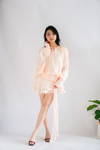Louisa Long Sleeve Dress in Champagne Cream