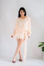 Louisa Long Sleeve Dress in Champagne Cream