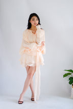 Louisa Long Sleeve Dress in Champagne Cream