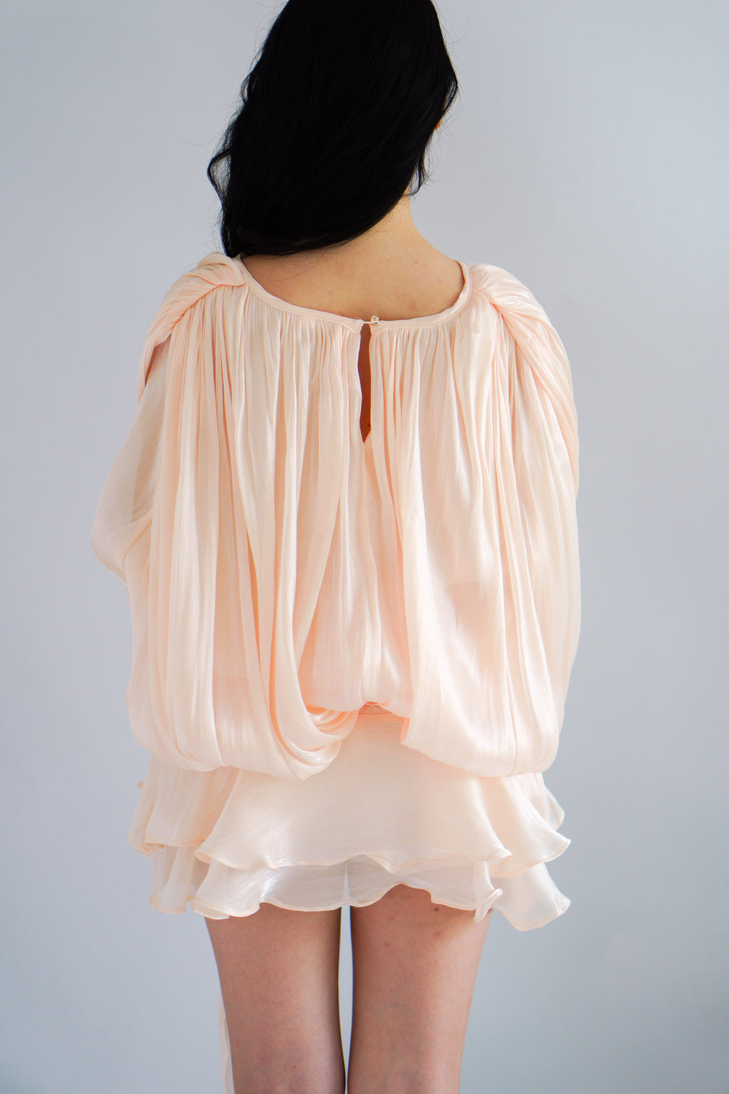 Louisa Long Sleeve Dress in Champagne Cream