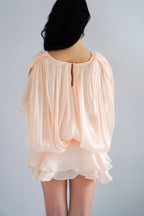 Louisa Long Sleeve Dress in Champagne Cream