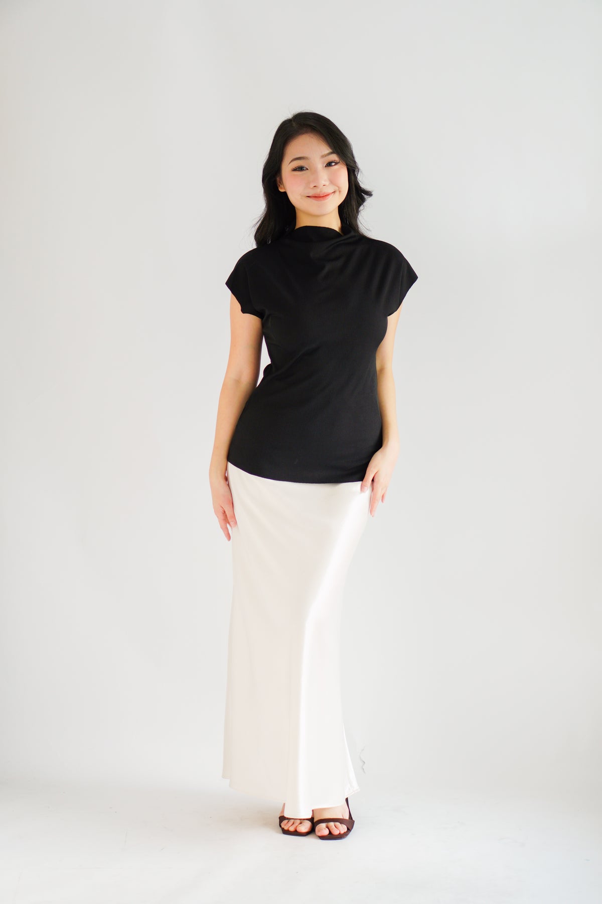 Finny High Neck Top in Black