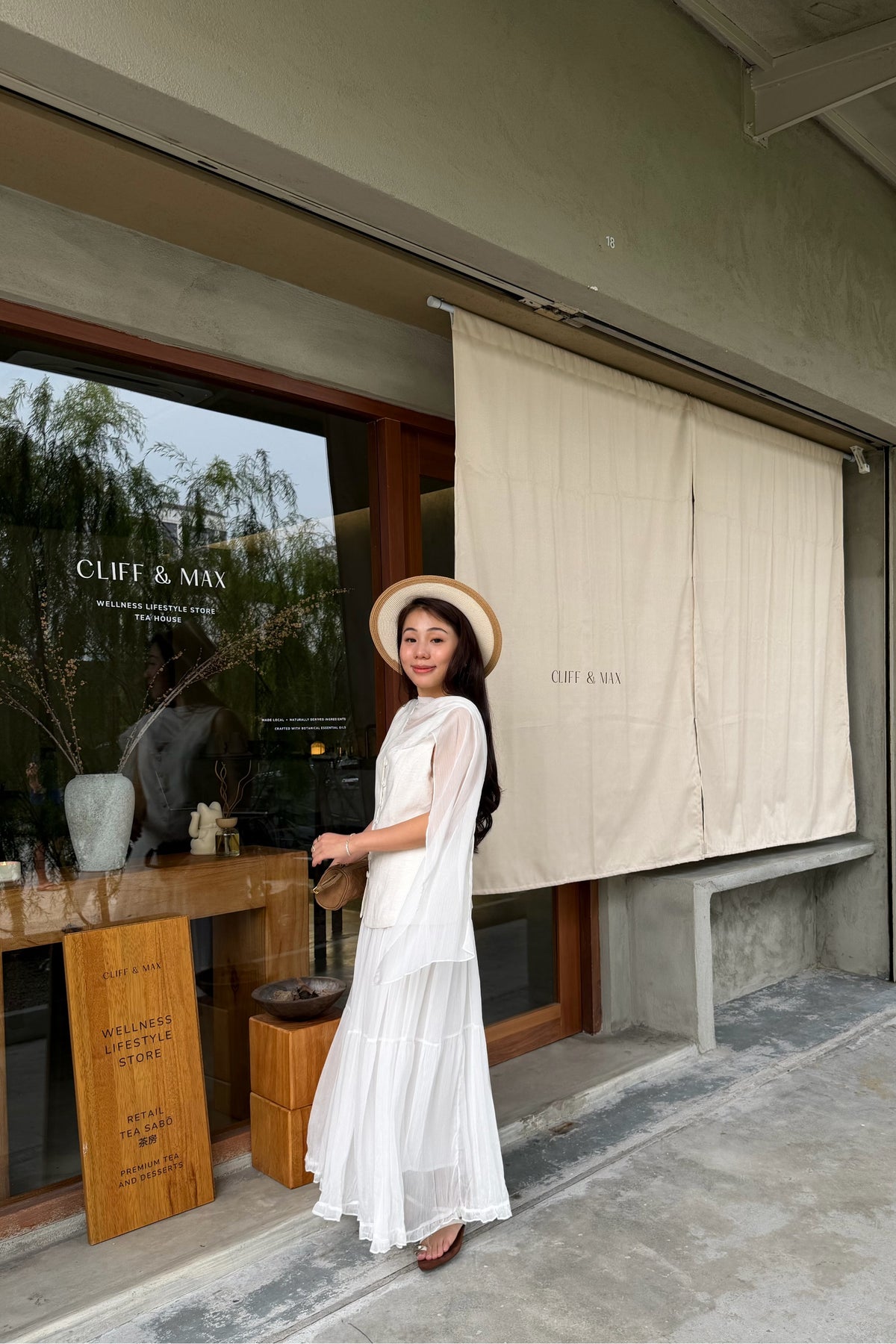 Lania Sash Vest Top and Skirt Set in Light Beige