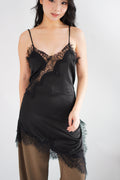 Nicolette Asymmetrical Lace Camisole Top in Black