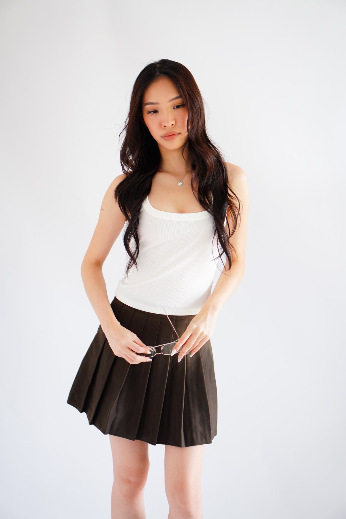 Rach Basic Halter Neck Tank Top in White