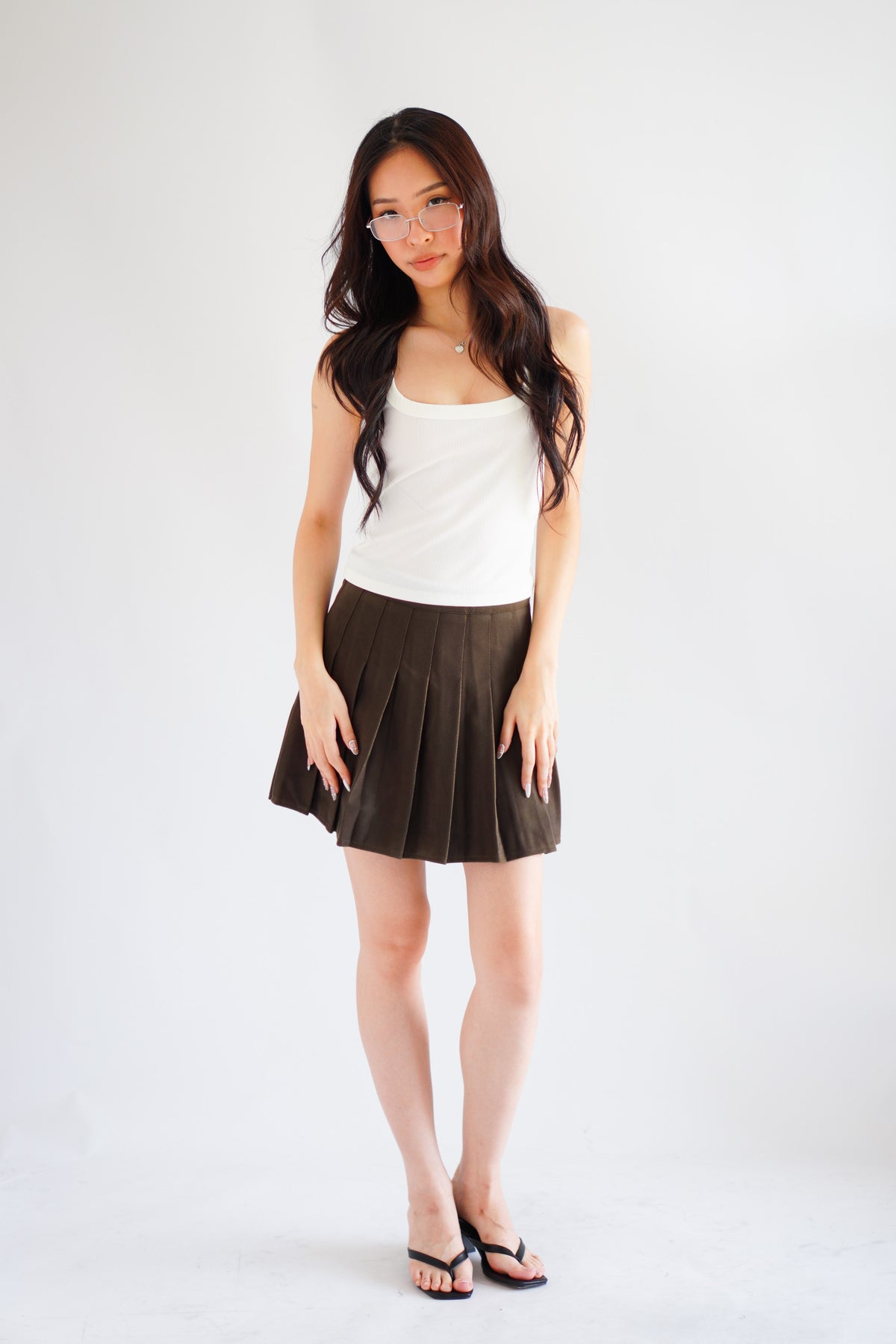 Rach Basic Halter Neck Tank Top in White