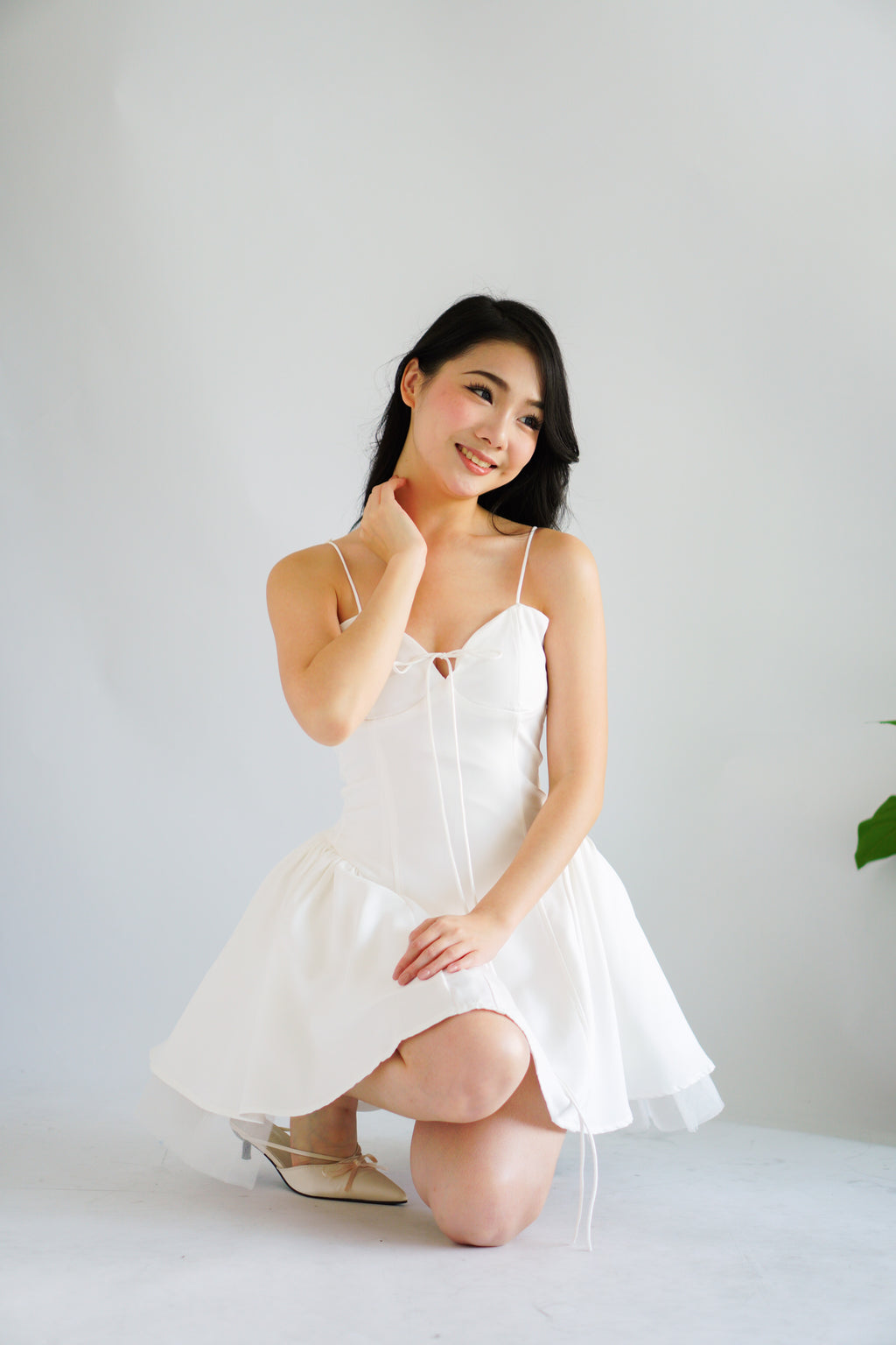 Twyla Bustier Mini Dress in White