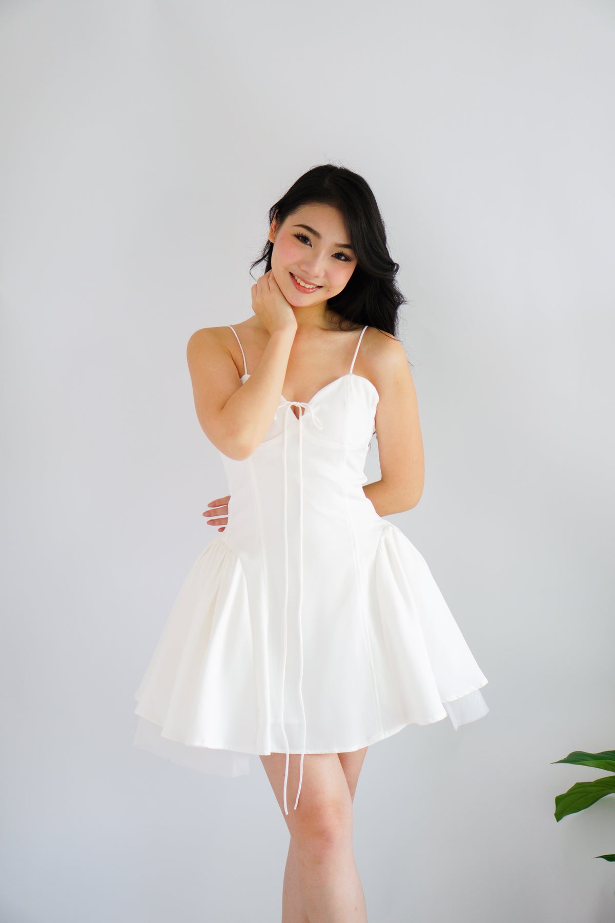 Twyla Bustier Mini Dress in White
