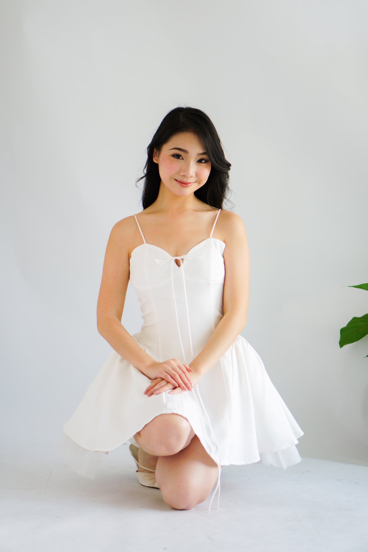 Twyla Bustier Mini Dress in White