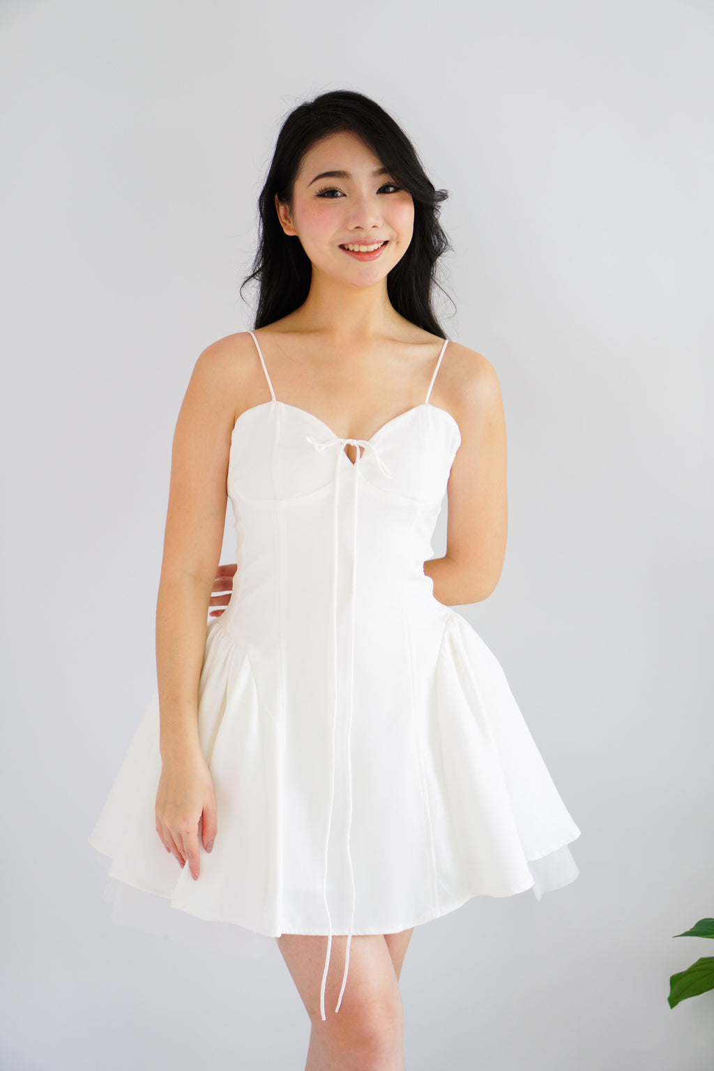 Twyla Bustier Mini Dress in White