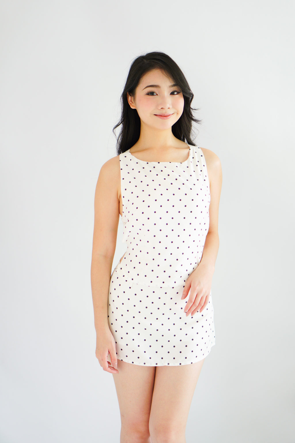Balni Polkadot Mini Skirt in White