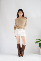 Balni Polkadot Mini Skirt in White