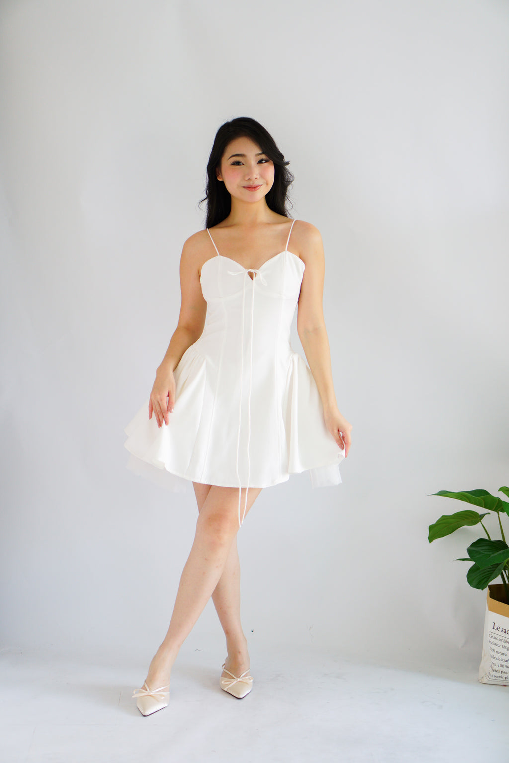 Twyla Bustier Mini Dress in White