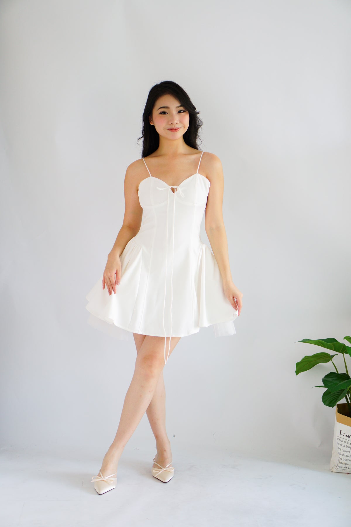 Twyla Bustier Mini Dress in White