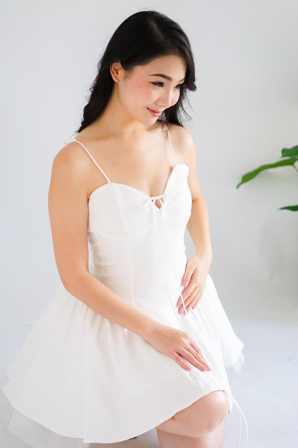 Twyla Bustier Mini Dress in White