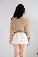 Balni Polkadot Mini Skirt in White