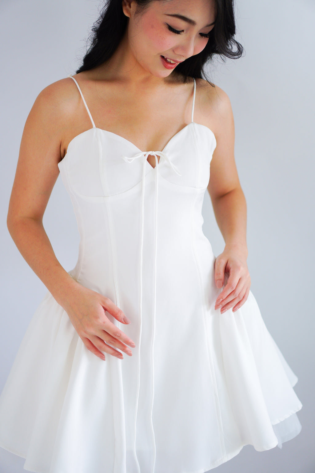 Twyla Bustier Mini Dress in White