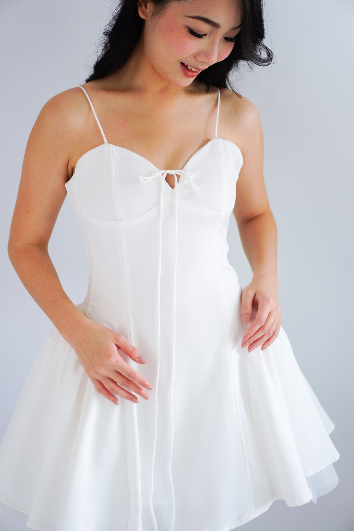 Twyla Bustier Mini Dress in White