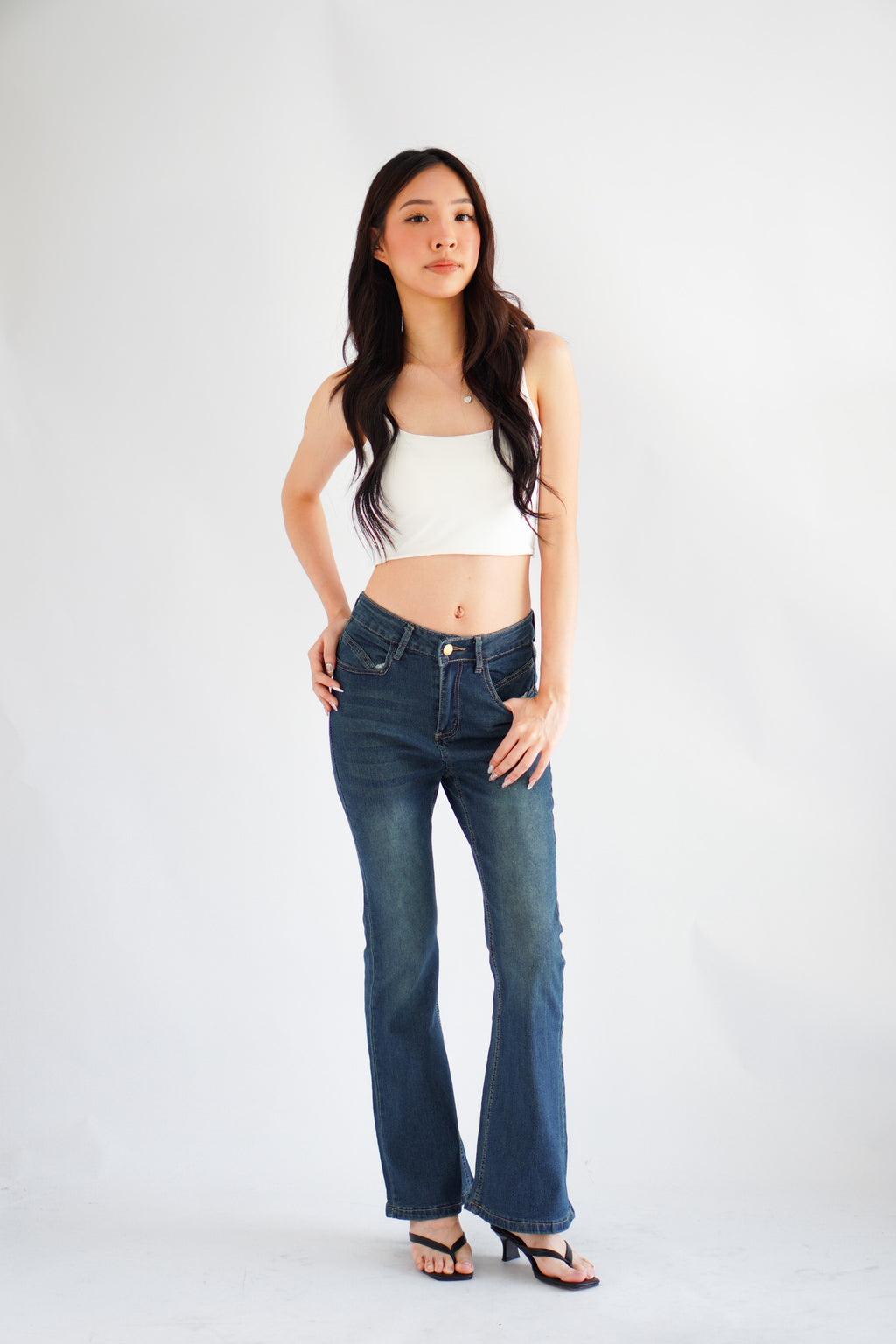Mika Bell Bottom Jeans in Dark Blue