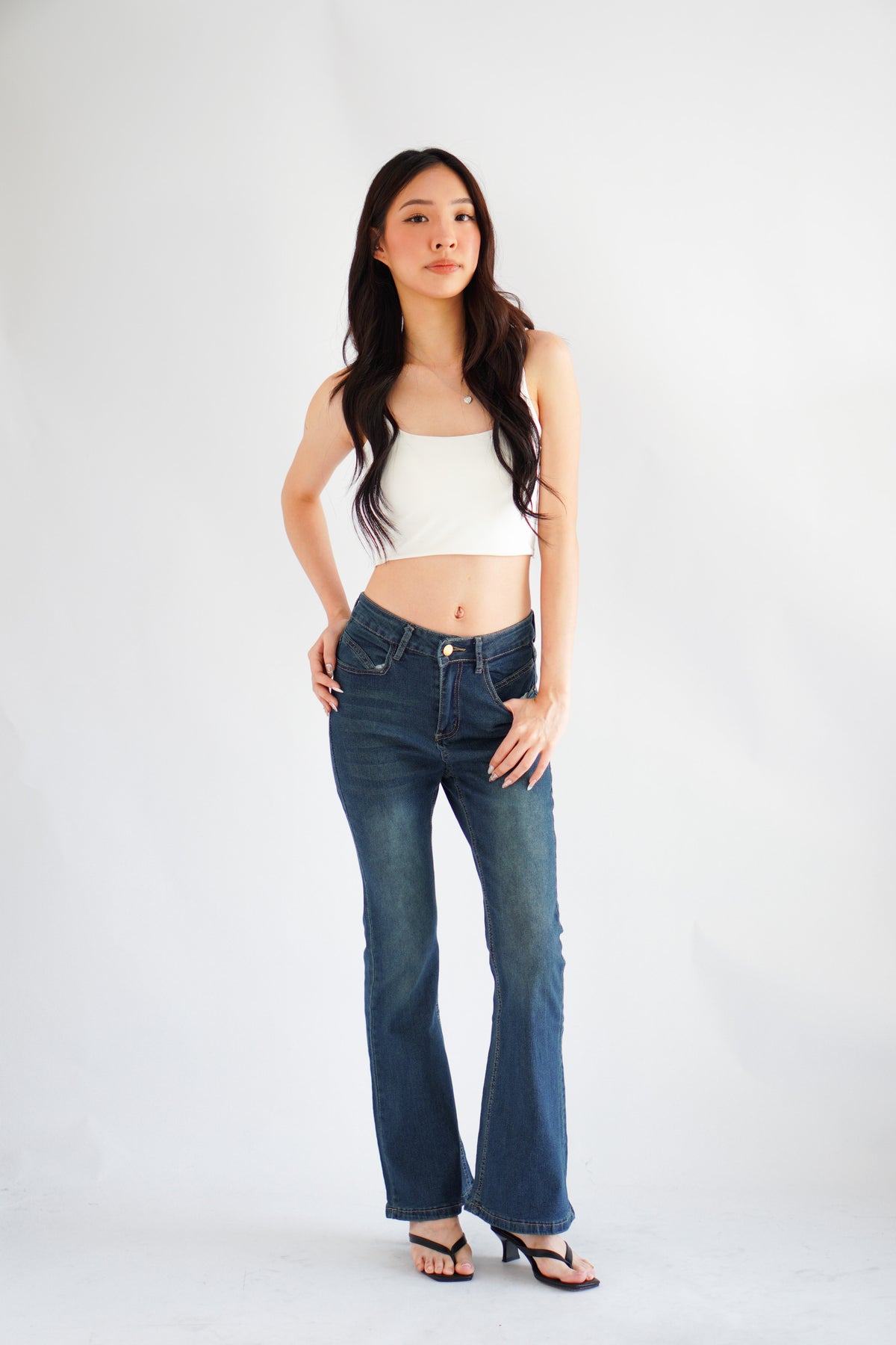 Mika Bell Bottom Jeans in Dark Blue