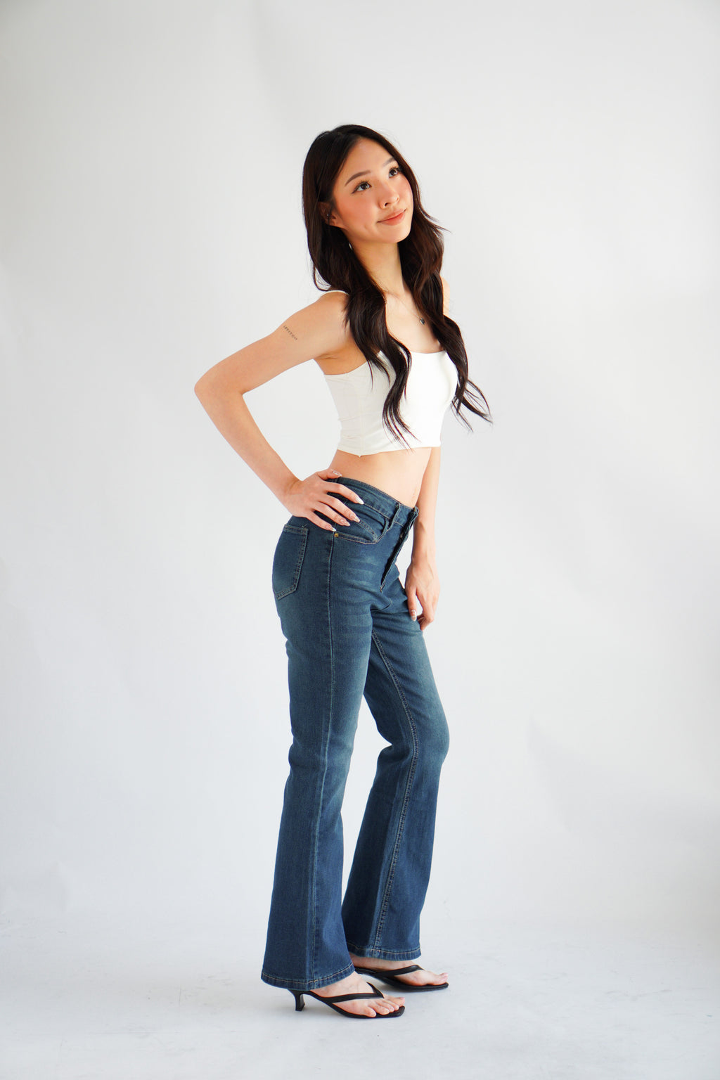 Mika Bell Bottom Jeans in Dark Blue