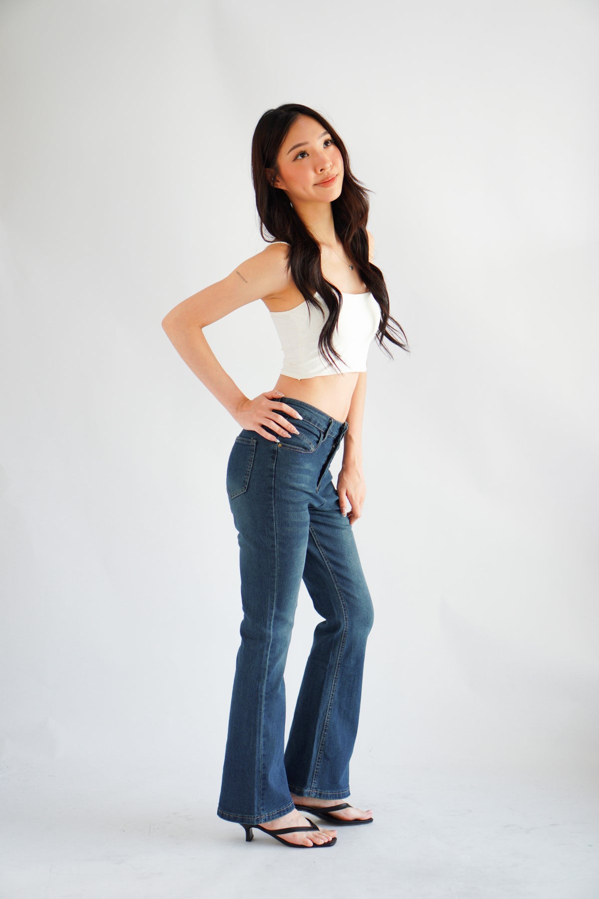 Mika Bell Bottom Jeans in Dark Blue