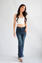 Mika Bell Bottom Jeans in Dark Blue