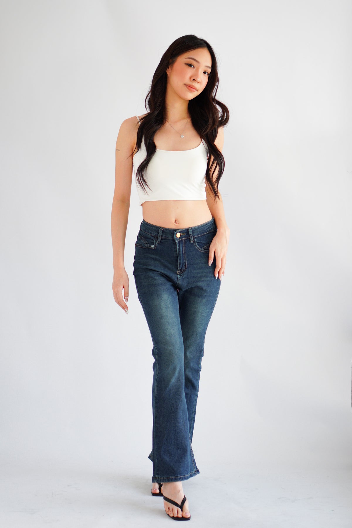 Mika Bell Bottom Jeans in Dark Blue