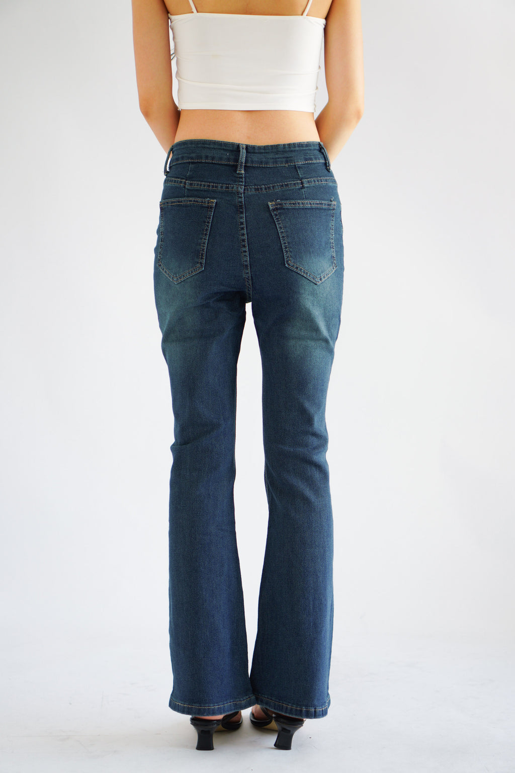 Mika Bell Bottom Jeans in Dark Blue