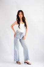 Kai Wide Legged High Waisted Jeans in Light Blue