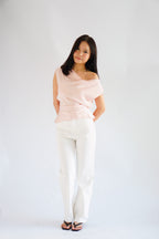 Dreameria Cowl Neck Satin Top in Pink