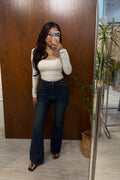 Mika Bell Bottom Jeans in Dark Blue