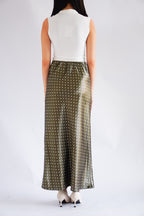 Nerami Polkadot Satin Skirt in Green