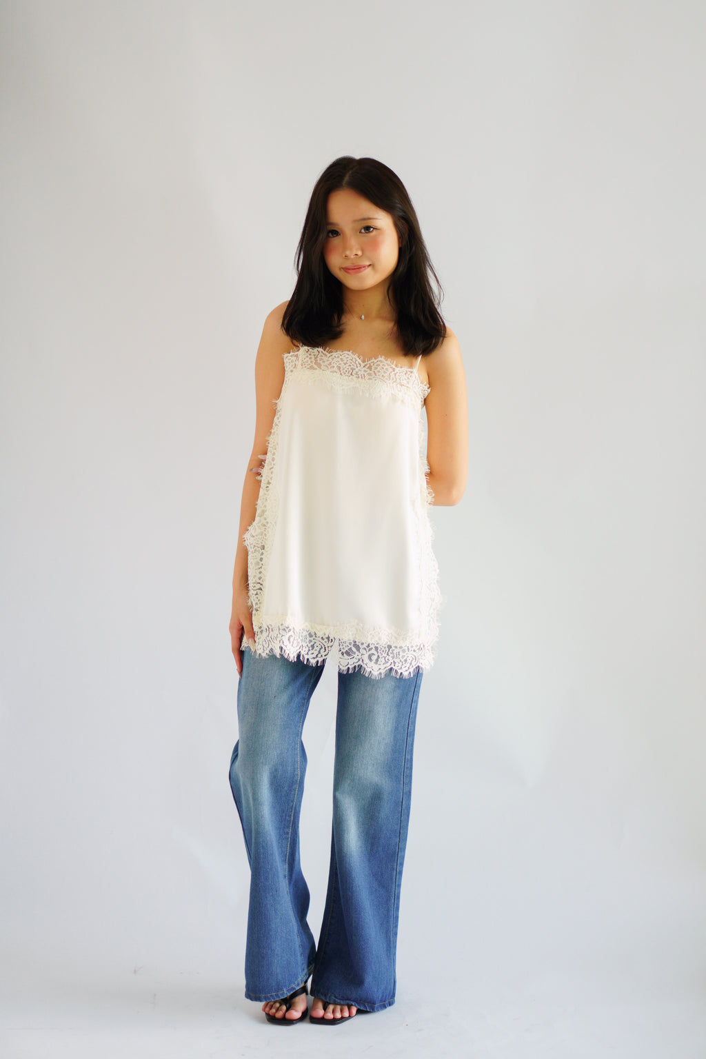 Volini Lace Camisole Top in Cream