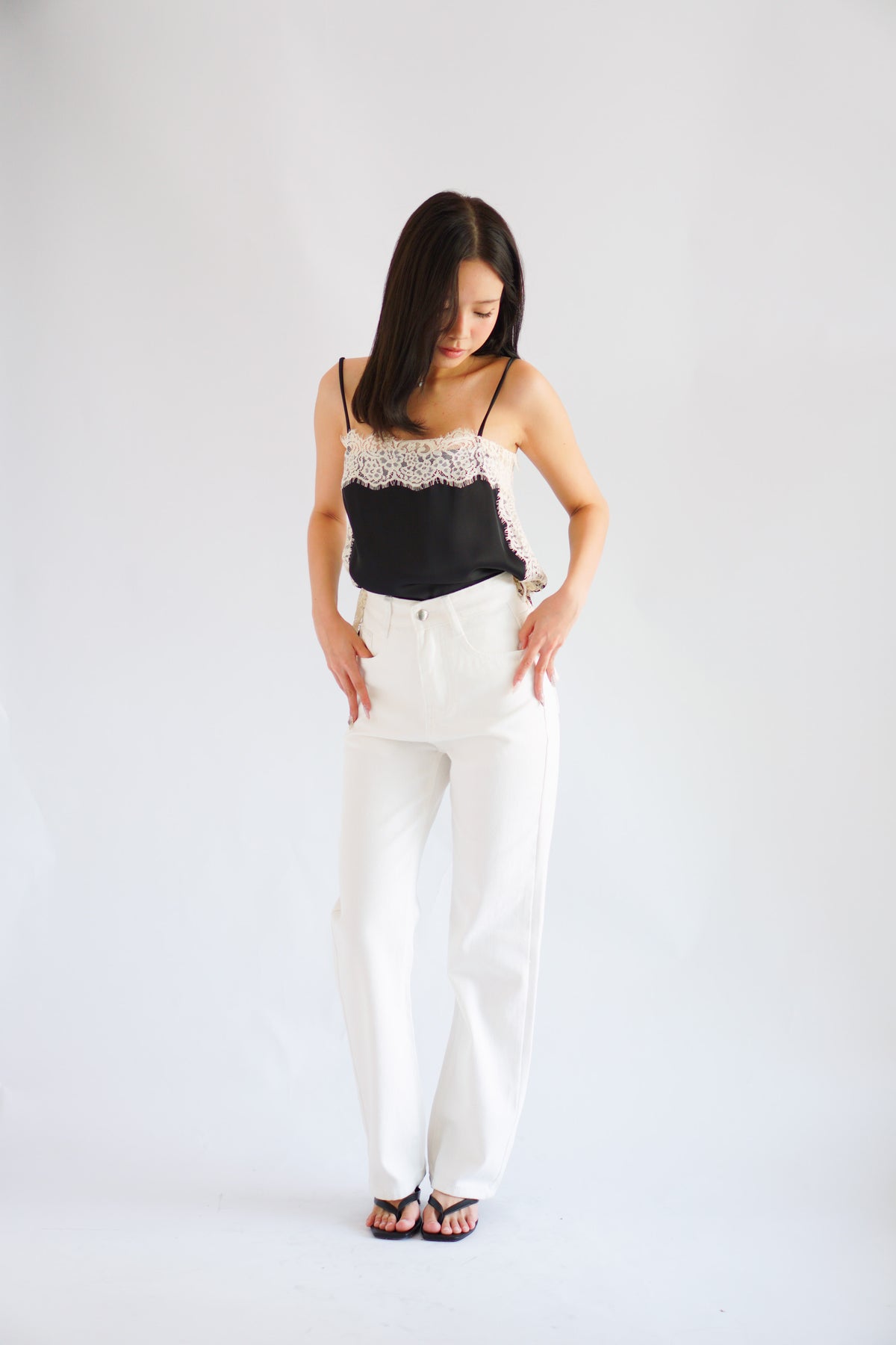 Zolini Lace Camisole Top in Black