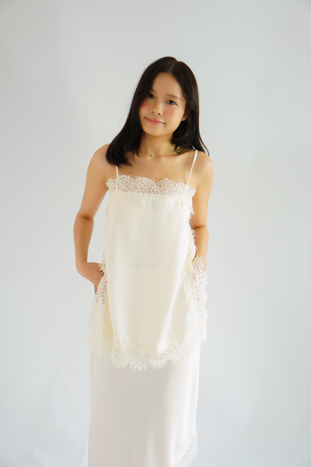 Volini Lace Camisole Top in Cream