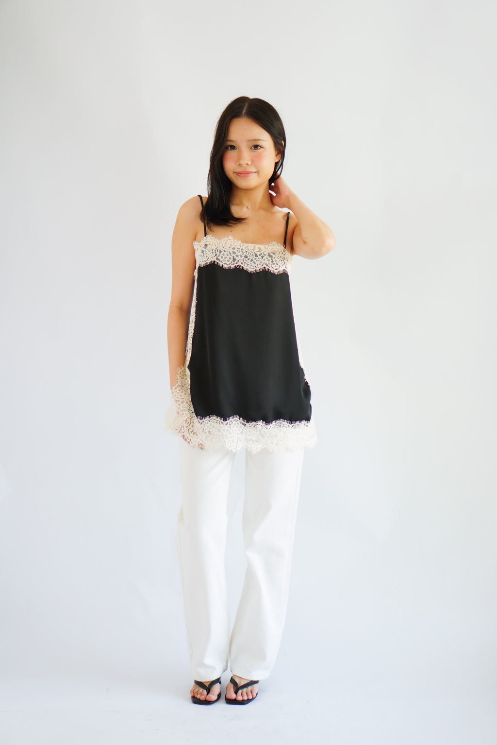 Zolini Lace Camisole Top in Black