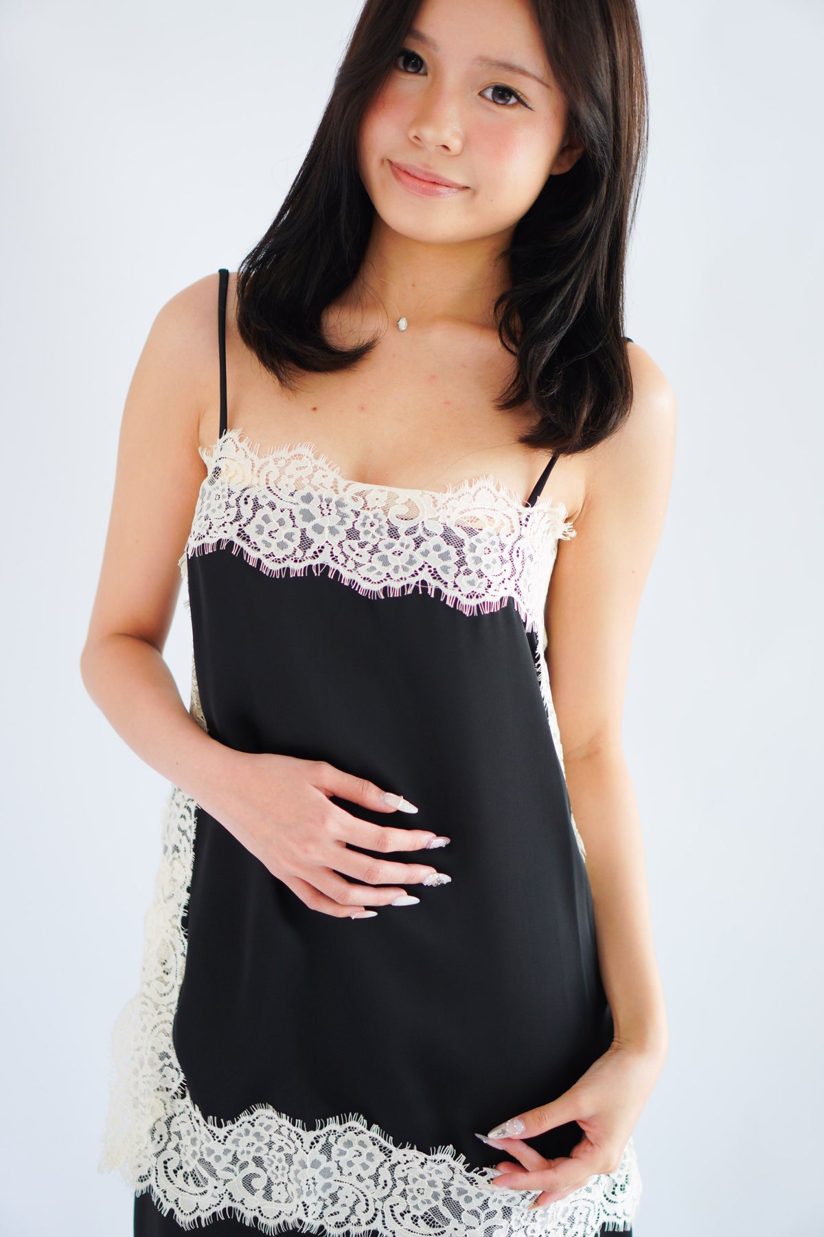 Zolini Lace Camisole Top in Black